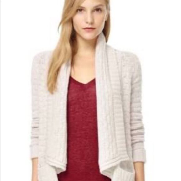 ARITZIA Talula Cardigan Cable Knit Cashmere Angora Open Sweater Chunky Shawl S - Picture 14 of 14